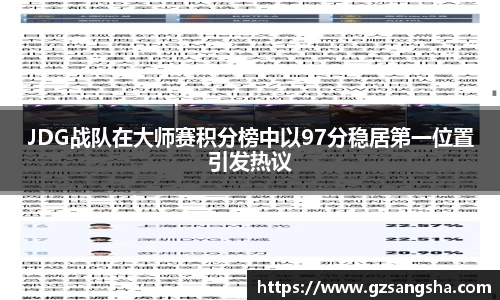 JDG战队在大师赛积分榜中以97分稳居第一位置引发热议